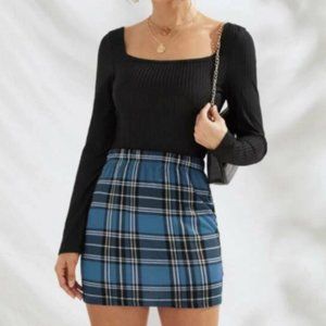 Plaid Bodycon Skirt